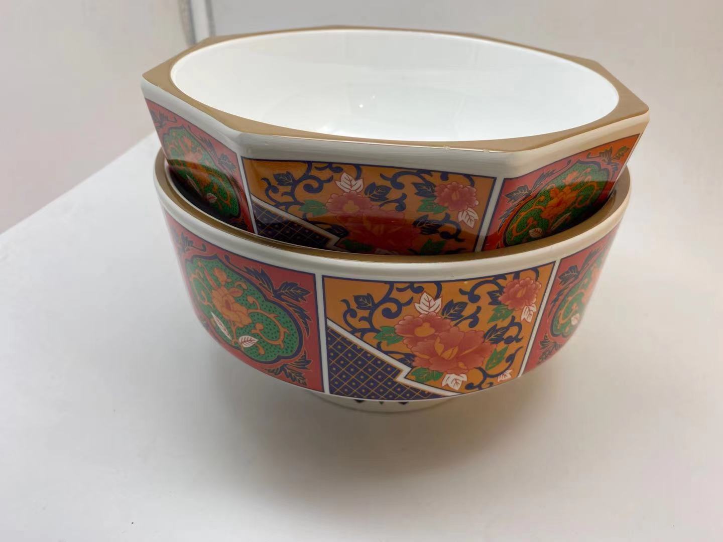 上海壹粵密胺特色面碗餐具，日式多邊形創(chuàng)意拉面碗定制