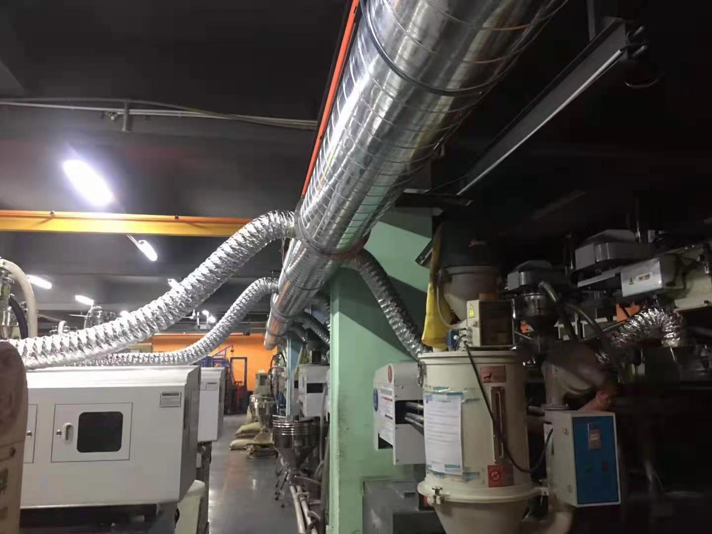 厚街鞋廠排煙排氣螺旋風(fēng)管工程