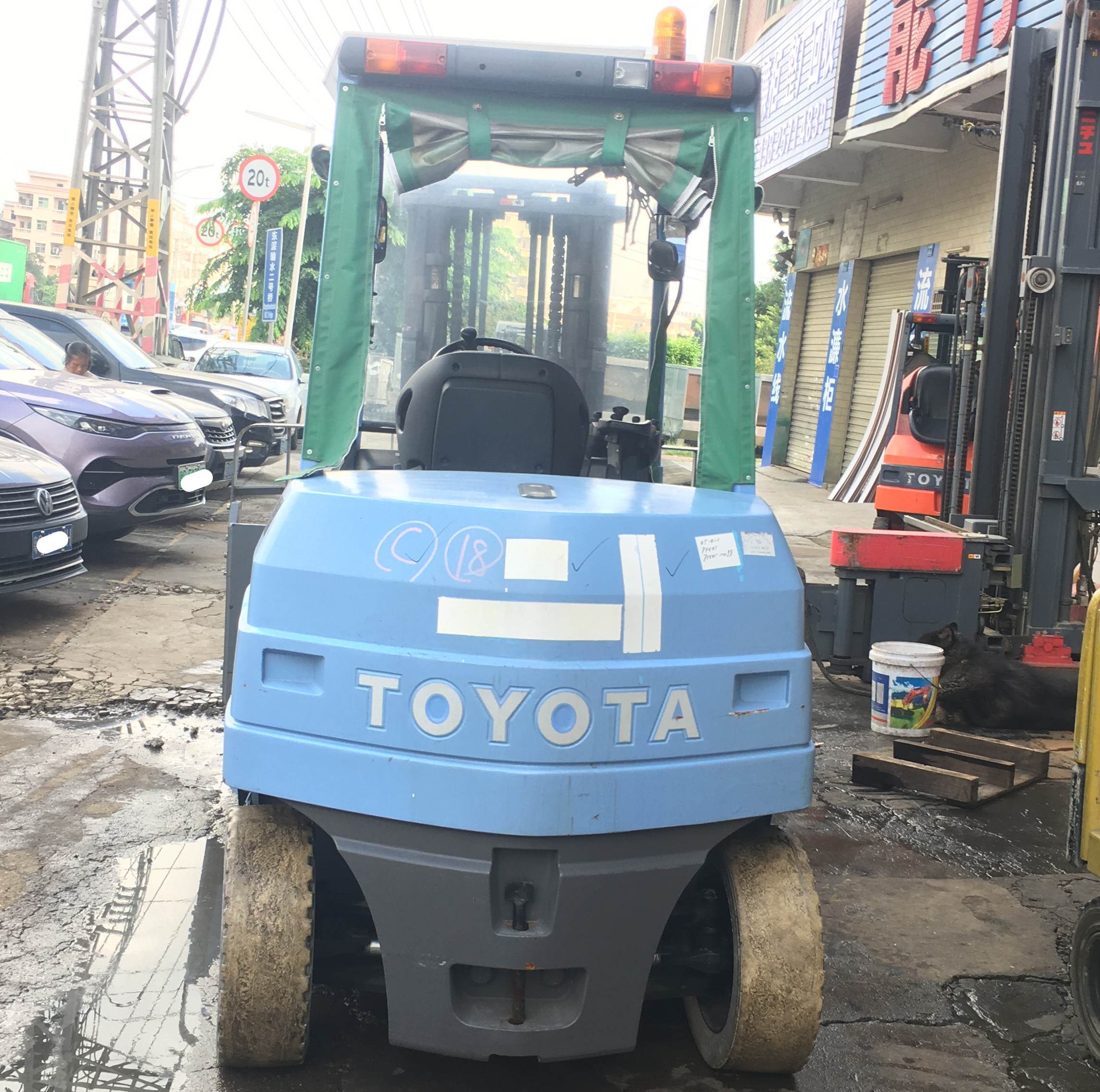 二手帶調(diào)距叉調(diào)旋轉(zhuǎn)器 4.5噸豐田叉車