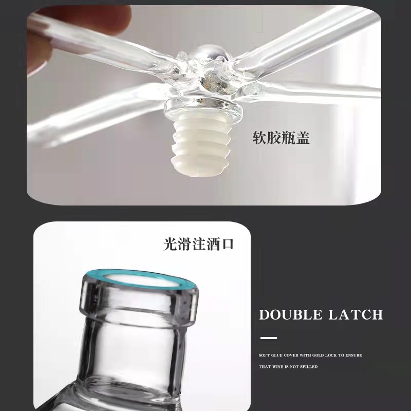 河間供應手工吹制異形創(chuàng)意飛機酒瓶高硼硅玻璃容器750ml