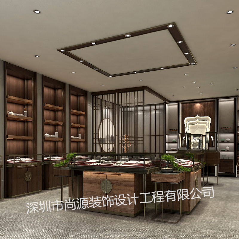 尚源珠寶展柜定制,新中式展柜