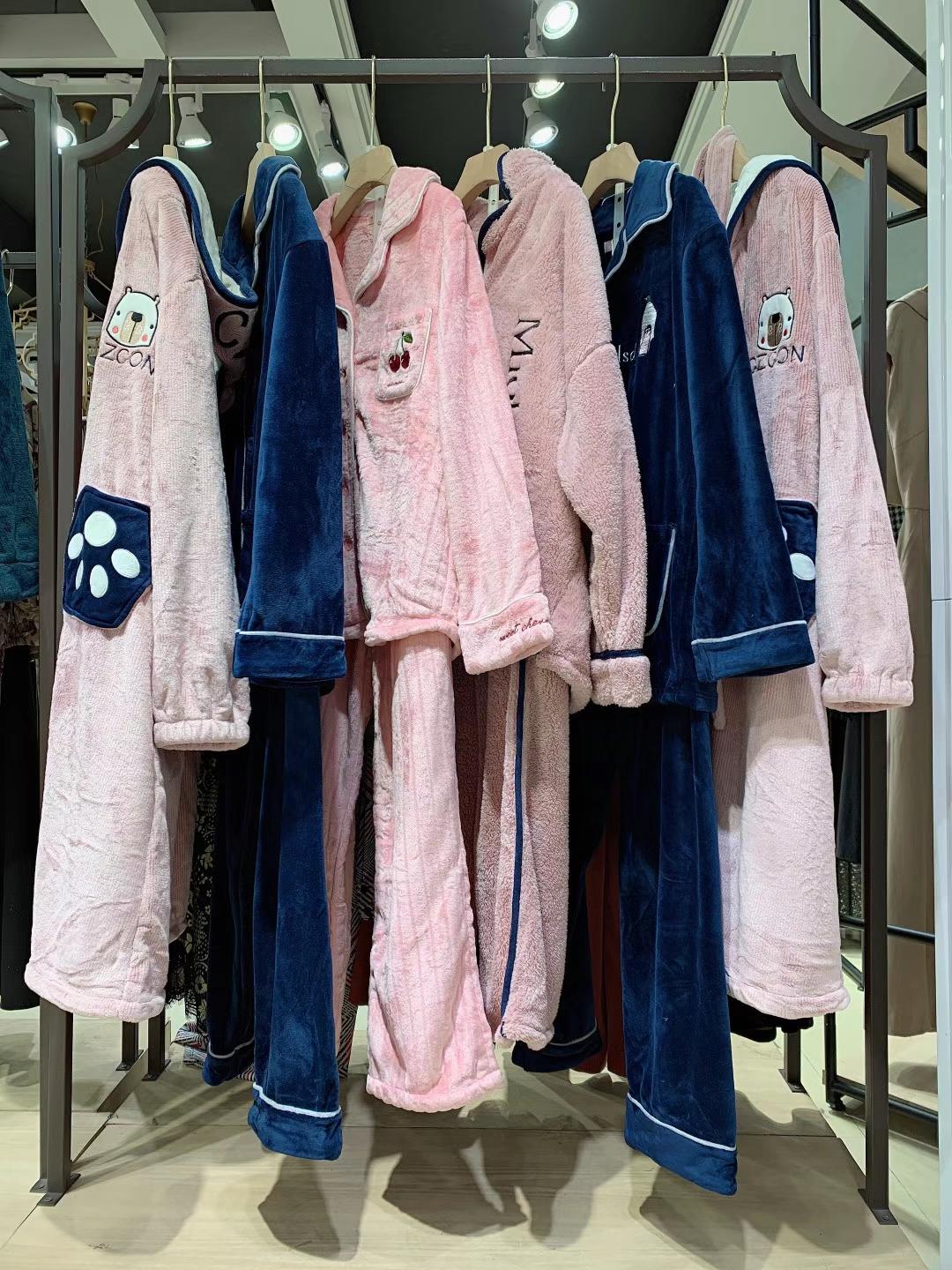 川之藤.加絨加厚家居服2021冬女裝品牌折扣店貨源特價批發(fā) 工廠尾貨一手貨源