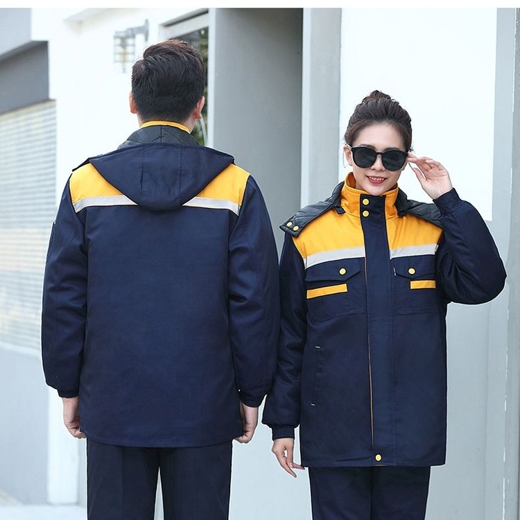 冬季工作服棉衣 男加絨加厚汽車維修廠勞保服 工程棉襖防寒保暖定制