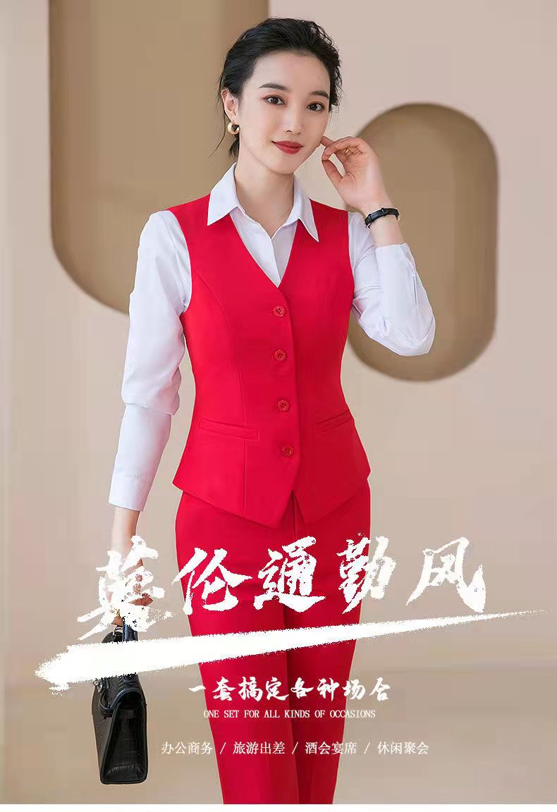 職業(yè)工裝馬甲女春秋新款時(shí)尚 韓版v領(lǐng)背心馬夾 洋氣百搭外穿工作服