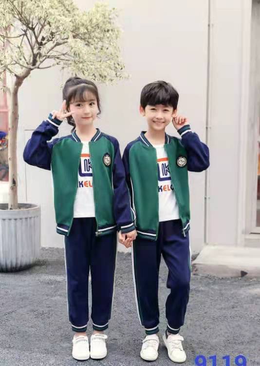 中學(xué)生英倫風(fēng)棒球服運(yùn)動(dòng)服 2021春秋新款三件套小學(xué)生校服
