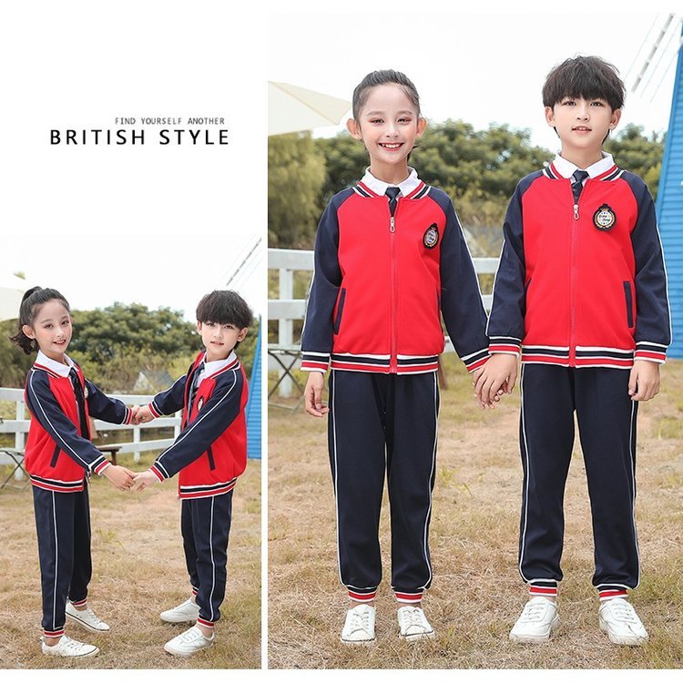 兒童春季全棉校服定制 亞非拉服飾 運(yùn)動服生產(chǎn)廠