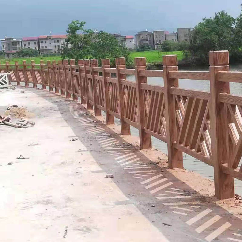 水泥仿木護(hù)欄川字型景區(qū)水泥仿木欄桿 公園仿木護(hù)欄