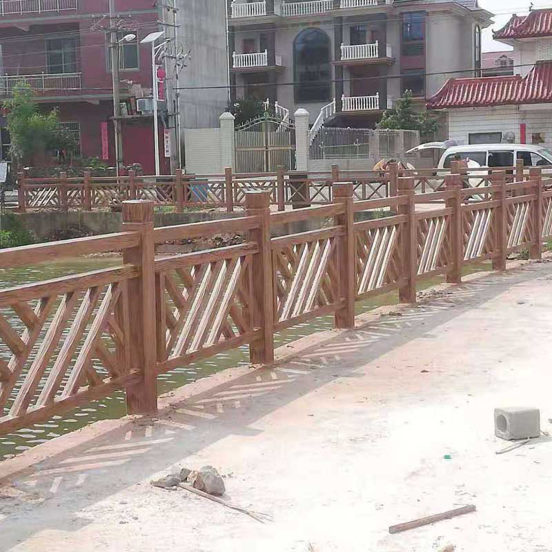 水泥仿木護(hù)欄川字型景區(qū)水泥仿木欄桿 公園仿木護(hù)欄