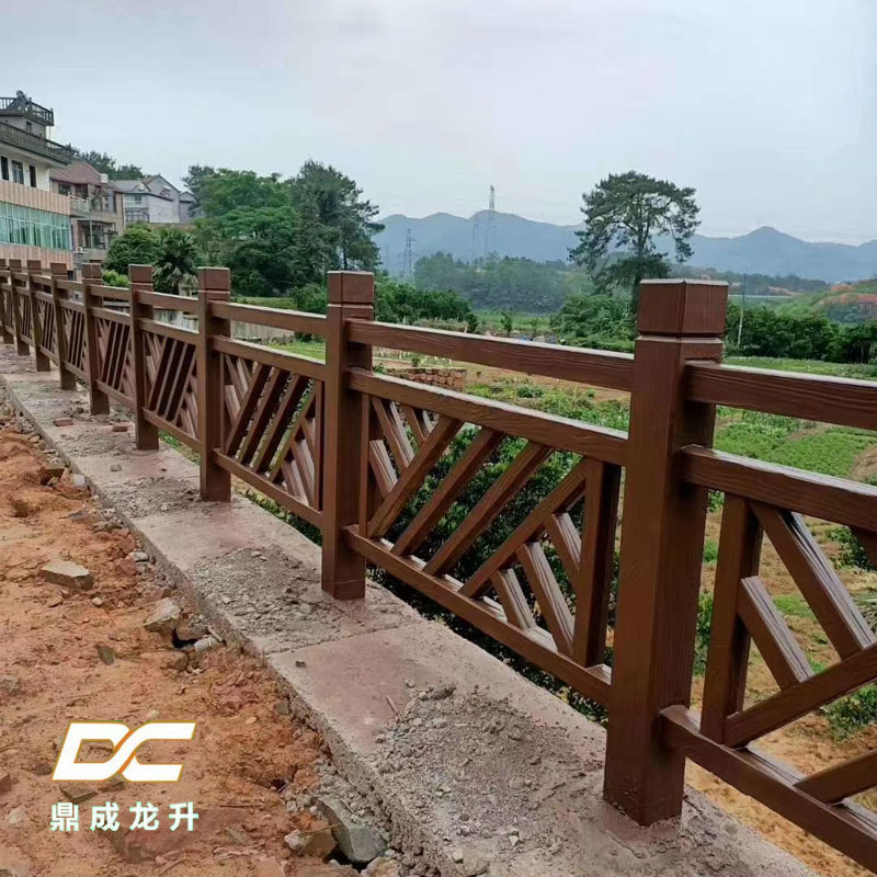 水泥仿木護(hù)欄川字型景區(qū)水泥仿木欄桿 公園仿木護(hù)欄