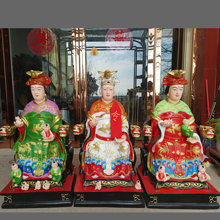 三位老奶奶佛像 三霄圣母塑像 三霄奶奶佛像圖片