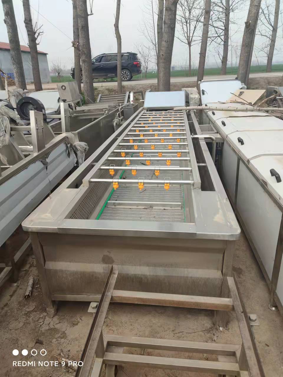 二手果蔬清洗機 二手氣泡清洗機 上氣泡下噴淋 二手噴淋清洗機 6米不銹鋼清洗機 鵬達二手設備