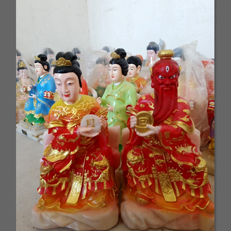 太陰娘娘塑像 太陽(yáng)星君神像 月光菩薩佛像 太陰太陽(yáng)佛像