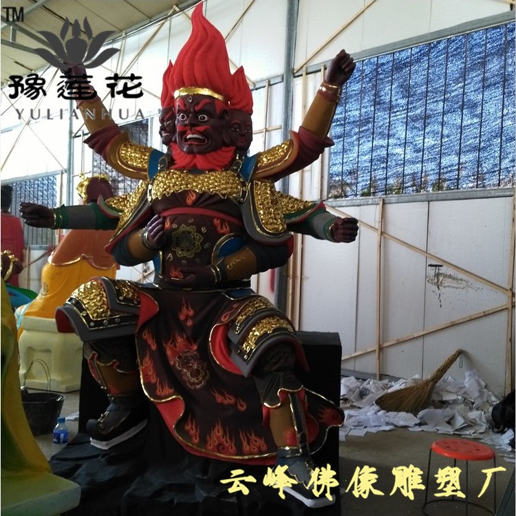 火神佛像 火德星君佛像 三頭六臂火神爺佛像 宗教祭祀寺廟供奉