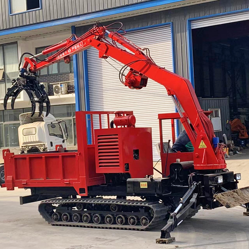 工程履帶隨車(chē)山區(qū)樹(shù)木橡膠履帶隨車(chē)抓橡膠履帶隨車(chē)抓木機(jī)