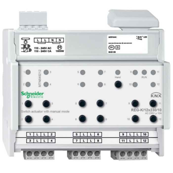 12路10A開關(guān)控制模塊施耐德MTN649212