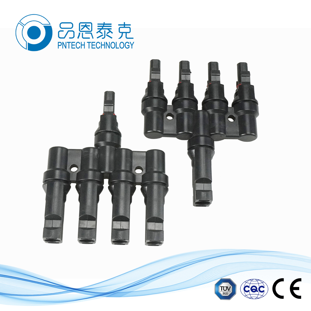太陽能光伏連接器 四匯一T型光伏連接器 PV004-T4防塵抗紫外線 品恩泰克