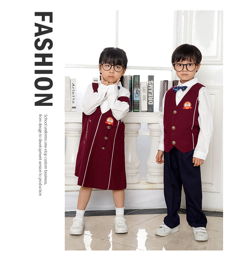 小學(xué)生班服兒童校服套裝英倫風(fēng)三件套畢業(yè)季拍照服