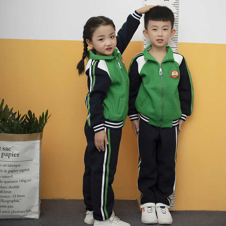 小學生運動會班服兒童校服綠色運動服
