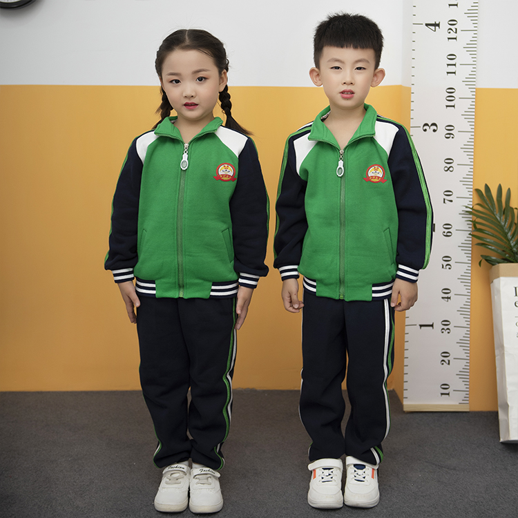 小學生運動會班服兒童校服綠色運動服