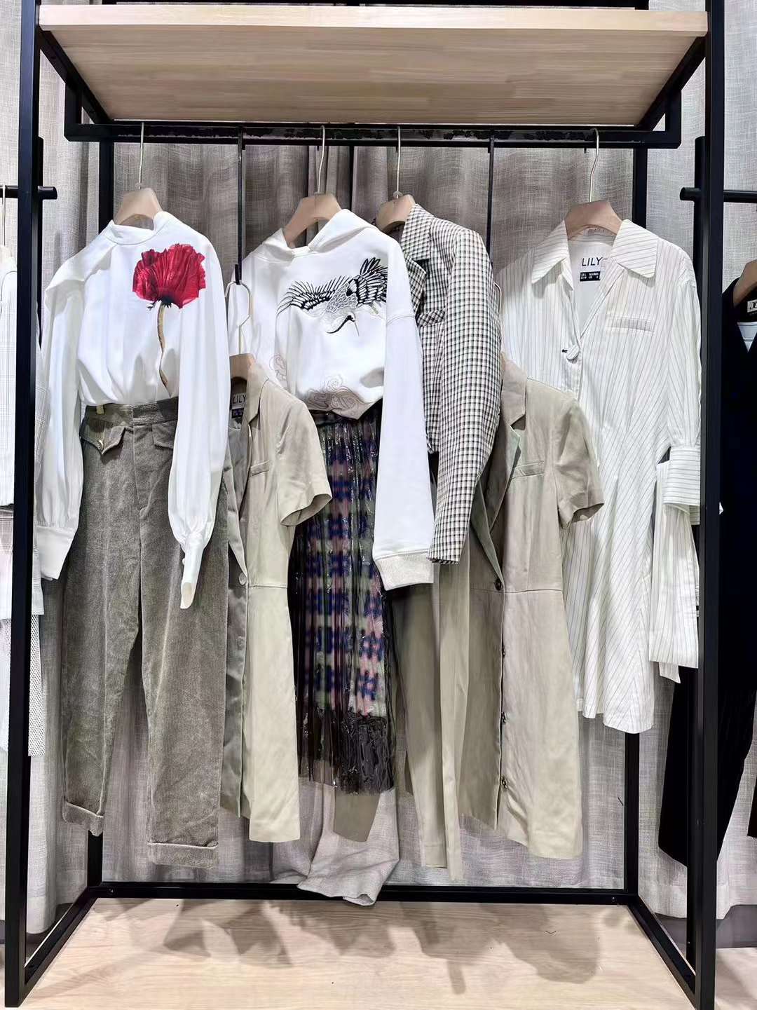 LiLY2023新款春裝品牌折扣女裝庫存直播貨源尾貨雜款清倉廠家撤柜