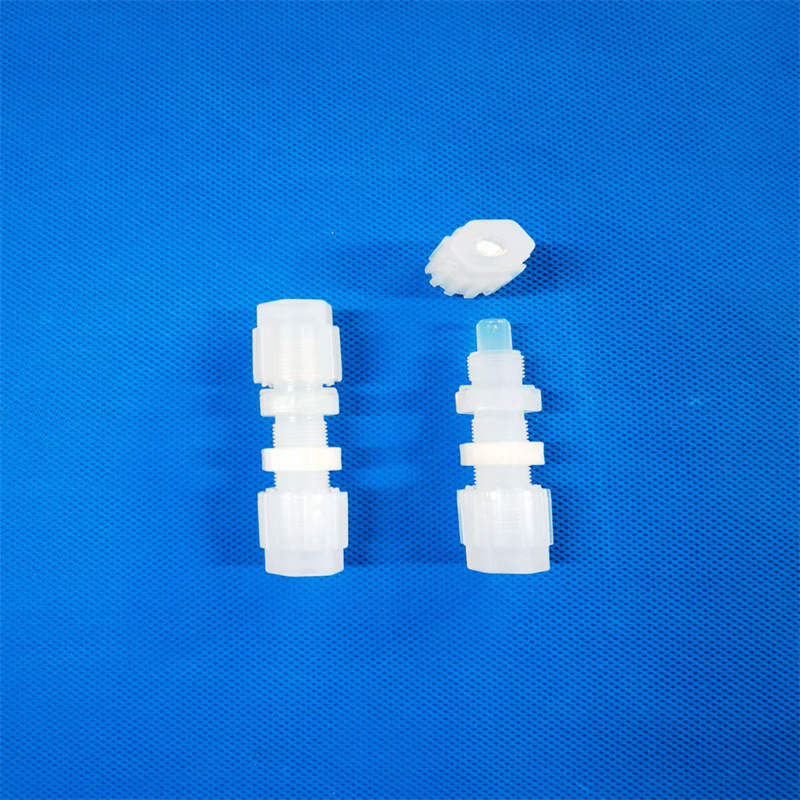 佰氟達(dá)供應(yīng)pfa聚四氟乙烯3/4直通穿板接頭