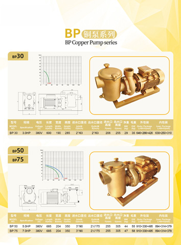 廣州比美BP銅水泵，比美BP銅水泵廠家 大流量泳池過濾銅泵 游泳池純銅過濾水泵安裝
