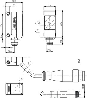 上海勞易測HT5B/2X-M8 50148004 背景抑制漫反射傳感器