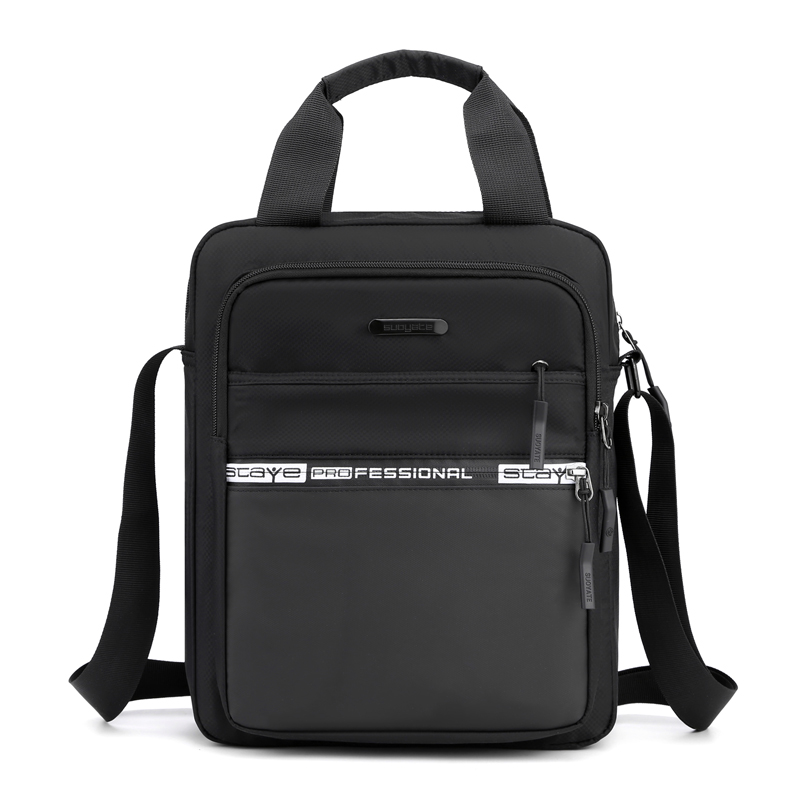 男士通勤單肩包輕盈尼龍斜跨包潮搭時(shí)尚手提包外出撞色商務(wù)公文包